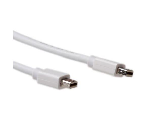 ACT MiniDP Kabel -  1,0 m 32AWG Hvit MiniDisplayPort